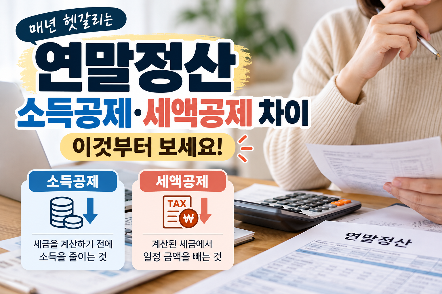 연말정산 소득공제 세액공제 차이 썸네일 이미지