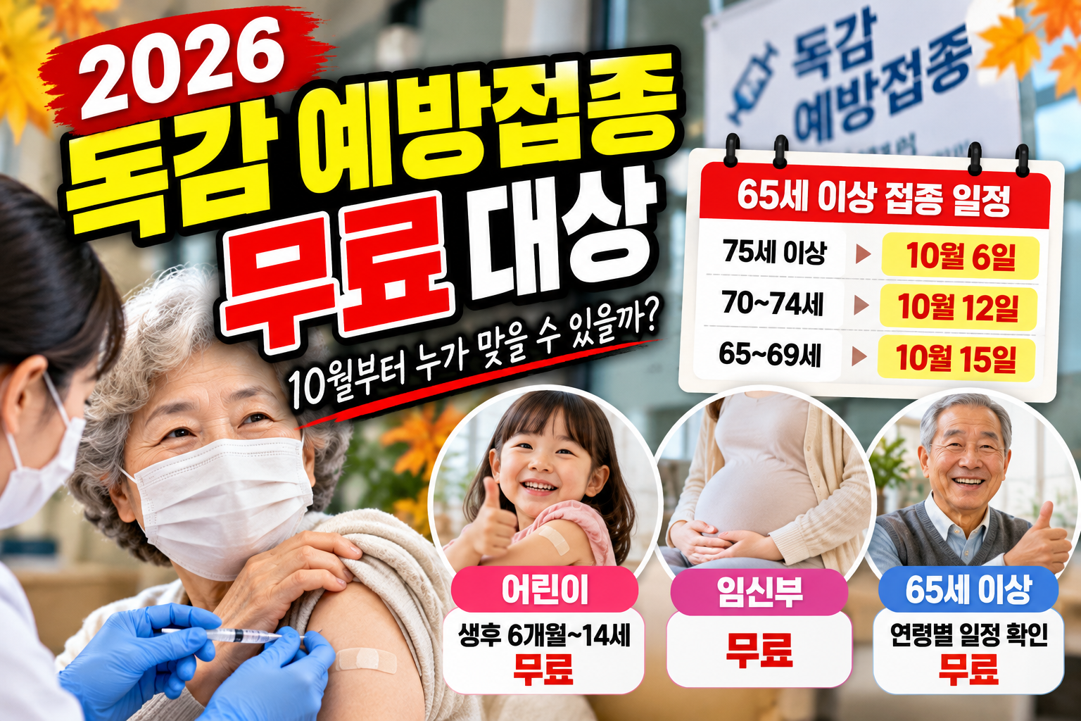 독감 예방접종 무료대상 썸네일이미지
