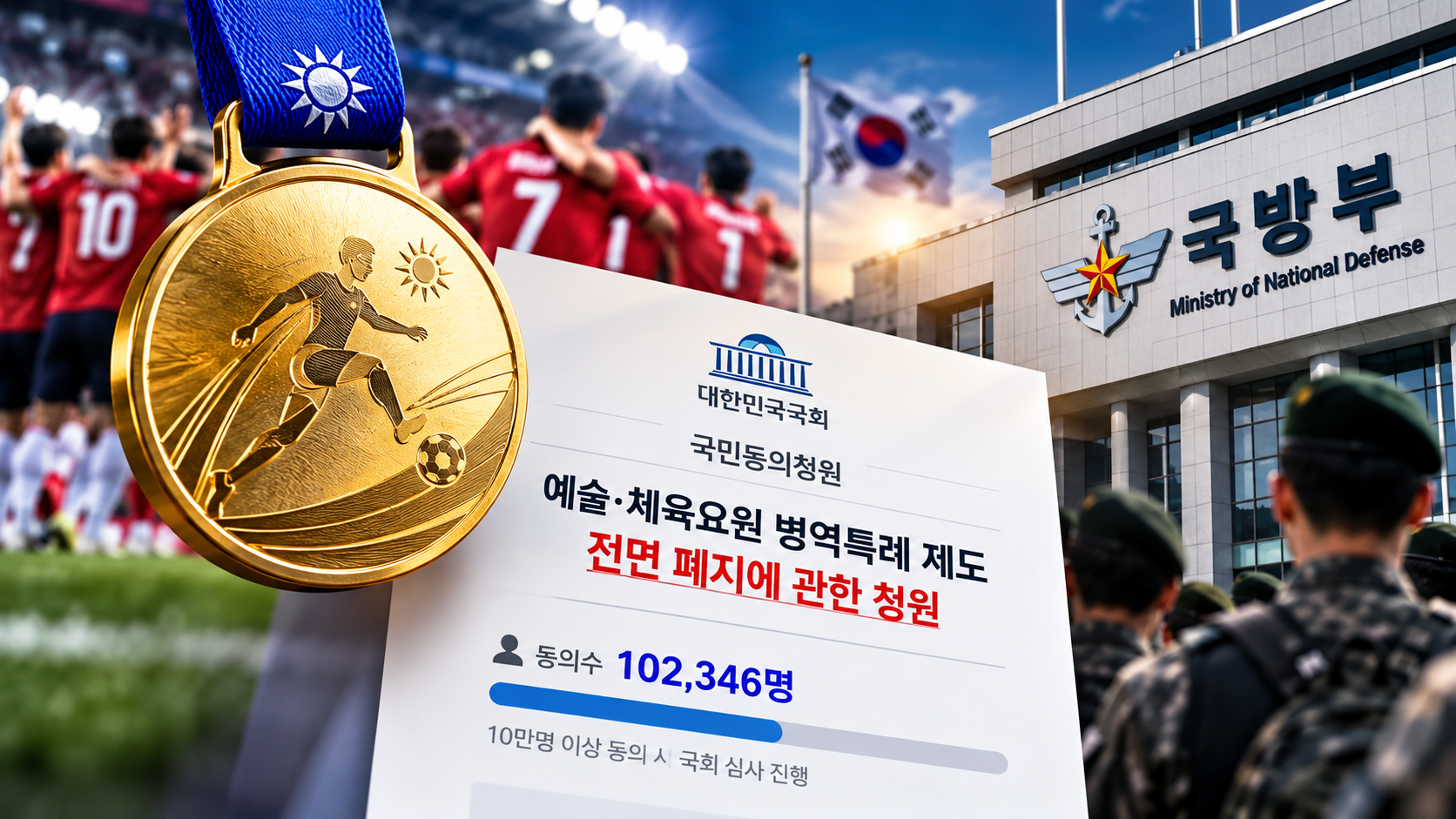 금빛 메달과 병역특례 국민청원 썸네일 이미지