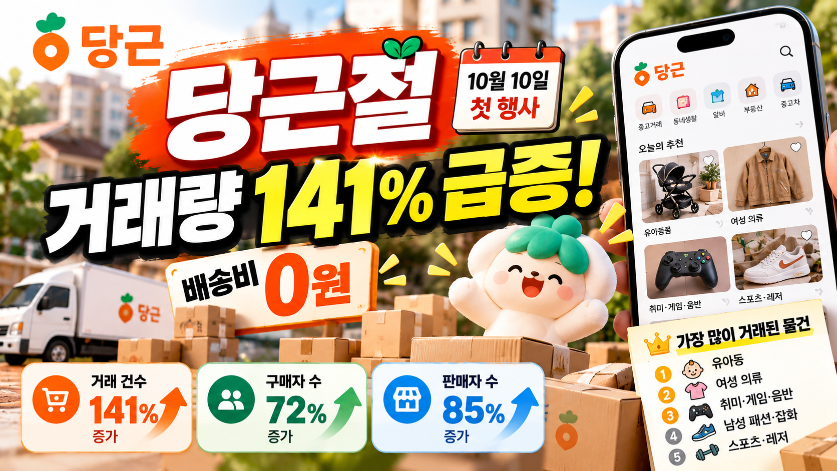 당근절 거래량 급증 프로모션 썸네일 이미지