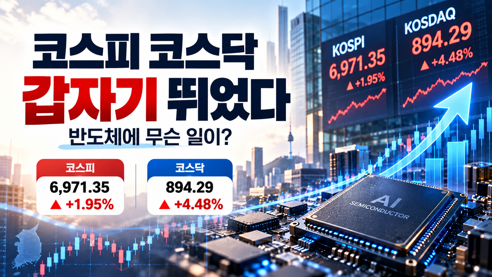 반도체로 급등한 코스피·코스닥 썸네일 이미지